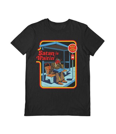 Steven Rhodes - T-shirt SATAN IS WAITIN' - Adulte (Noir) - UTPM8288