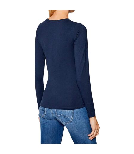 T-shirt Manches Longues Femme Bleu Marine Pepe Jeans