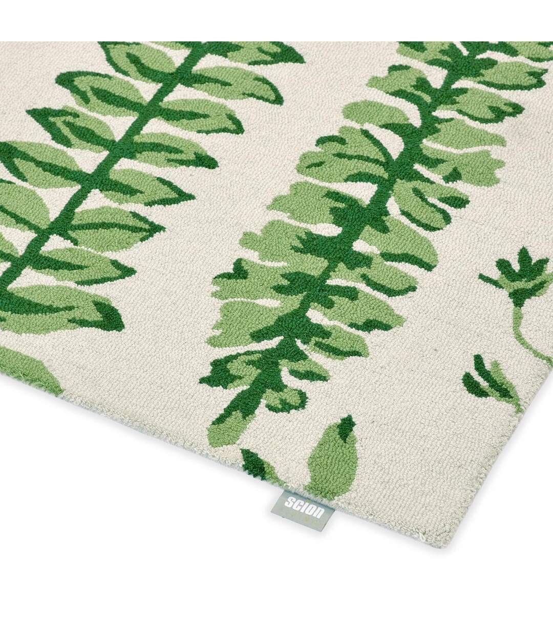 Tapis salon et chambre fait à la main en laine motif floral GREENLEAF-5