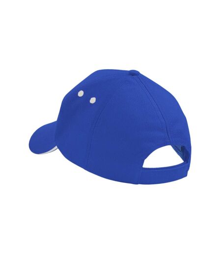 Beechfield Unisex Ultimate 5 Panel Contrast Baseball Cap With Sandwich Peak / Headwear (Pack of 2) (Bright Royal/White) - UTRW6700