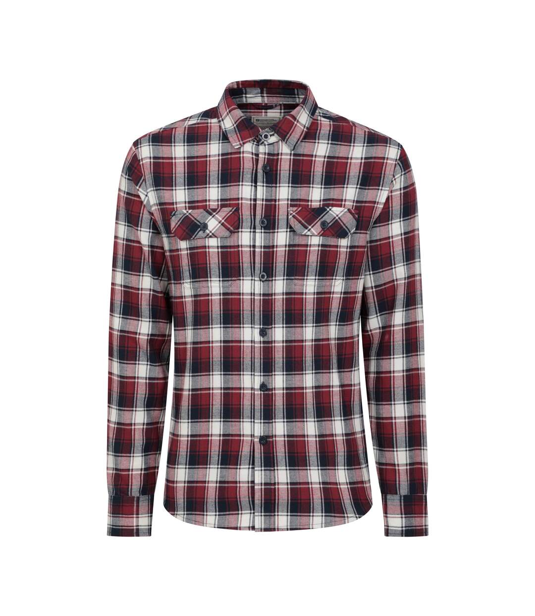 Mens Trace Flannel Long-sleeved Shirt Burgundy Mountain Warehouse-1