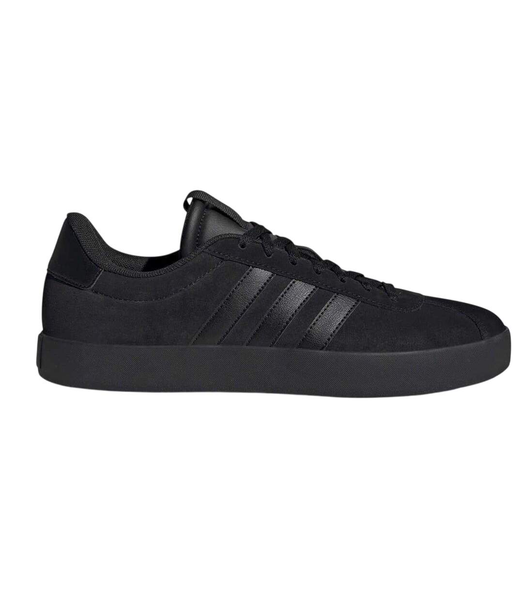 Mens Vl Court 3.0 3 Stripes Leather Shoes Core Black Adidas-1