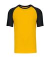 T-shirt bicolore baseball - Homme - K330 - jaune et noir