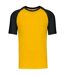 T-shirt bicolore baseball - Homme - K330 - jaune et noir