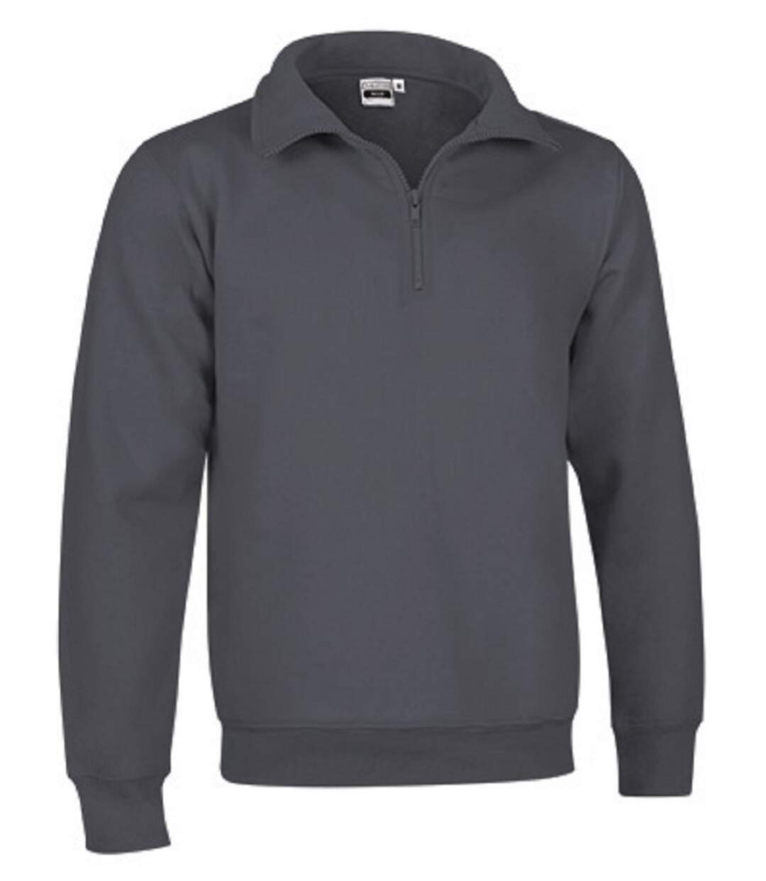 Sweat col camionneur zippé - REF WOOD - gris charbon