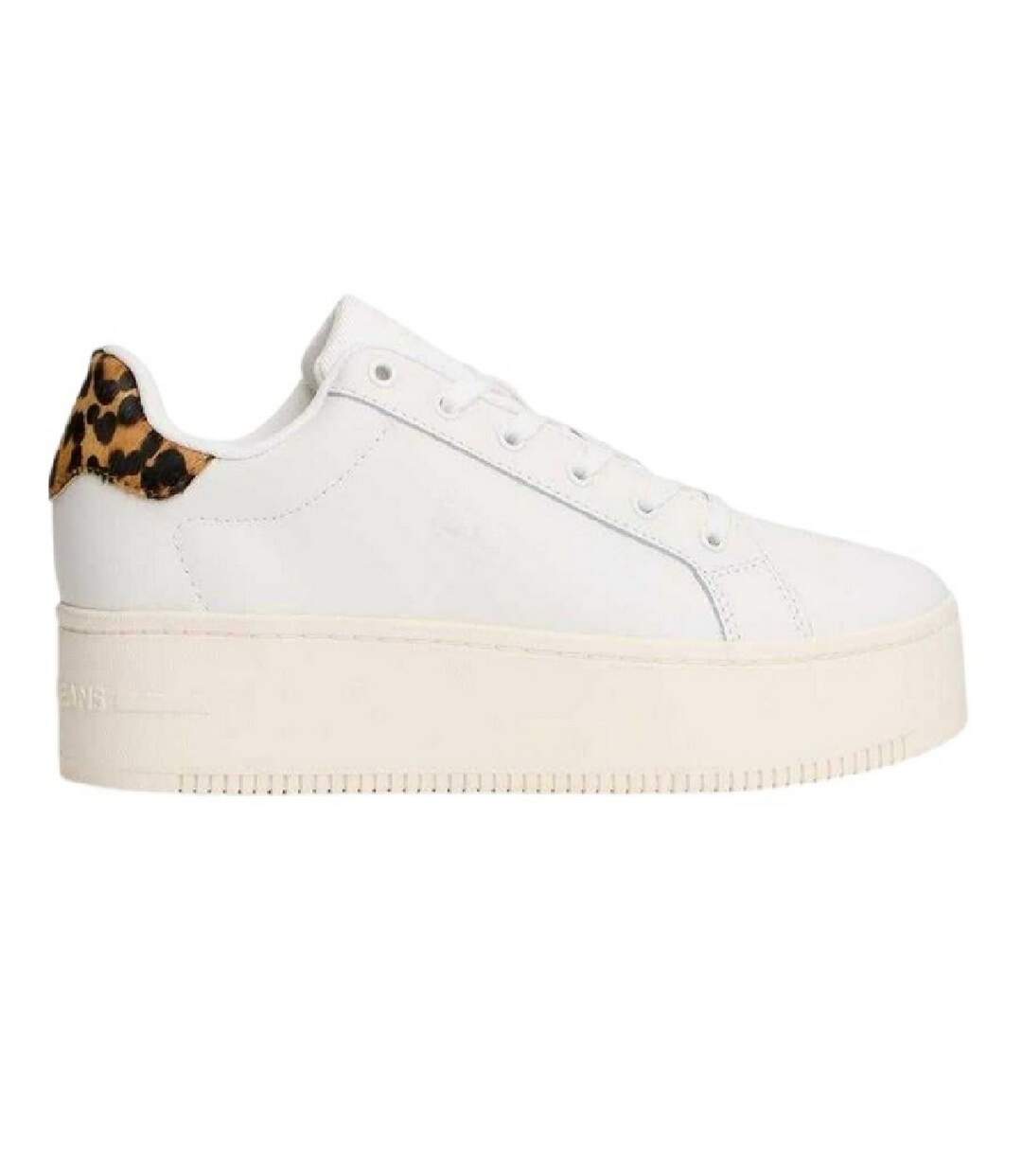 Baskets Motif/style Imprimé Léopard Femme Blanc Cassé Beige Noir Tommy Jeans-1