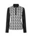 Womens/ladies Abstract Long-sleeved Golf Polo Shirt Grey Puma-1