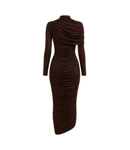 Robe Mi-longue Melina Femme Marron Bardot