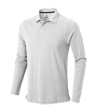 Elevate Mens Oakville Long Sleeve Polo Shirt (White)