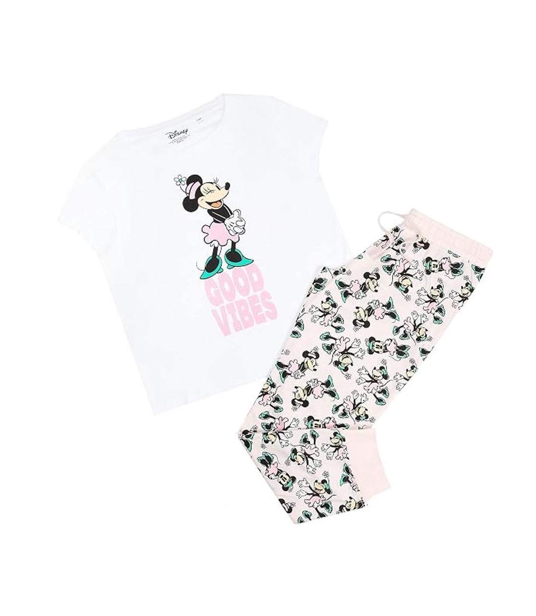 Pyjama blanc/noir femme disney good vibes minnie-2