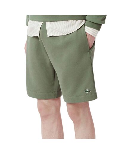 Short vert homme lacoste regular fit en molleton - l