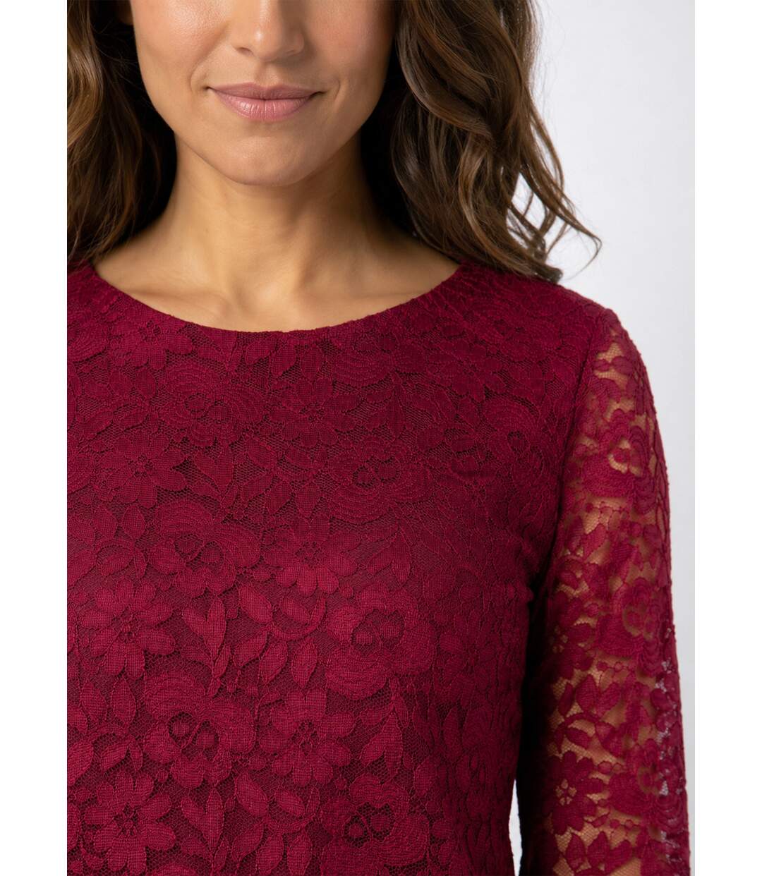 T-shirt dentelle manches longues-4