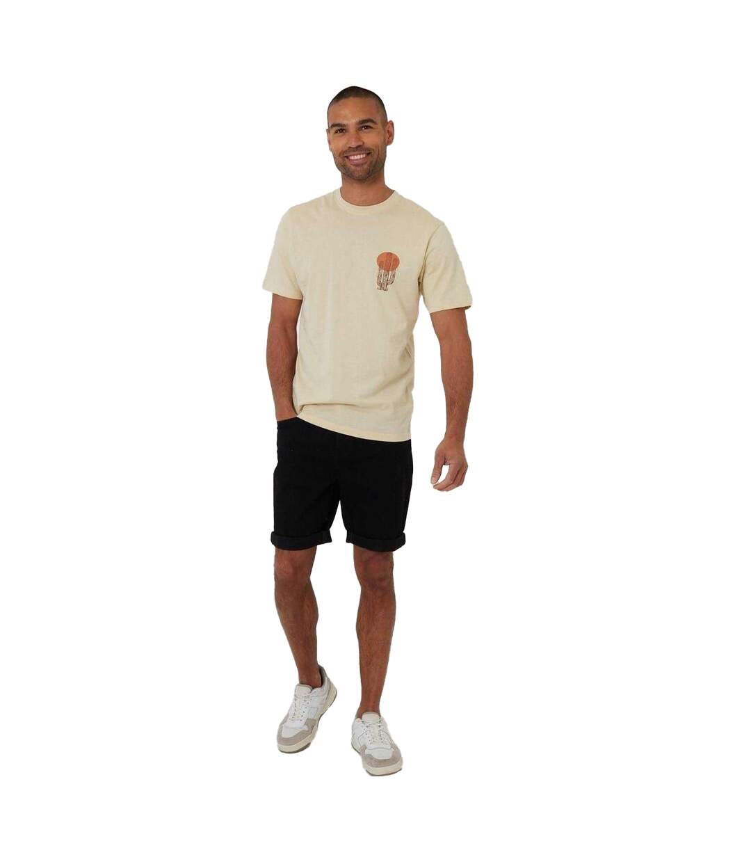 T-shirt Motif/style Cactus Homme Gris Pâle Threadbare-1