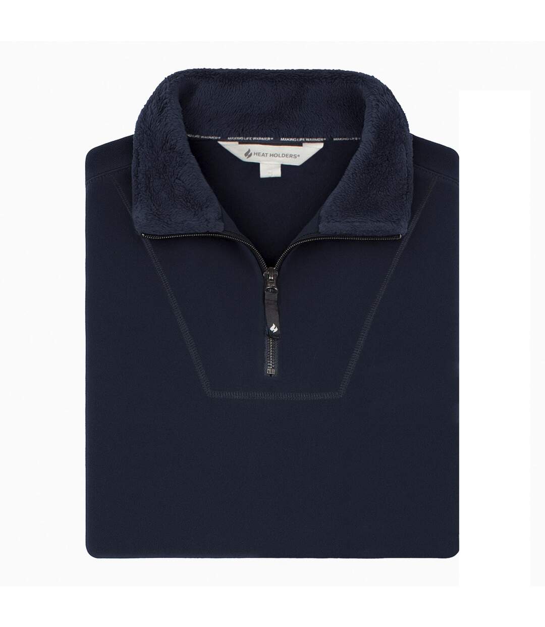 Mens Thermal Soft 1/4 Zip Top Fleece with High Collar-2