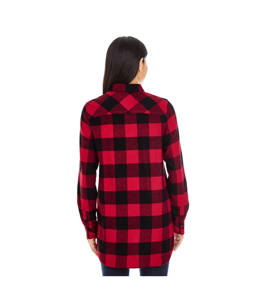 Chemisier Motif/style Motif Écossais Femme Rouge Burnside-3