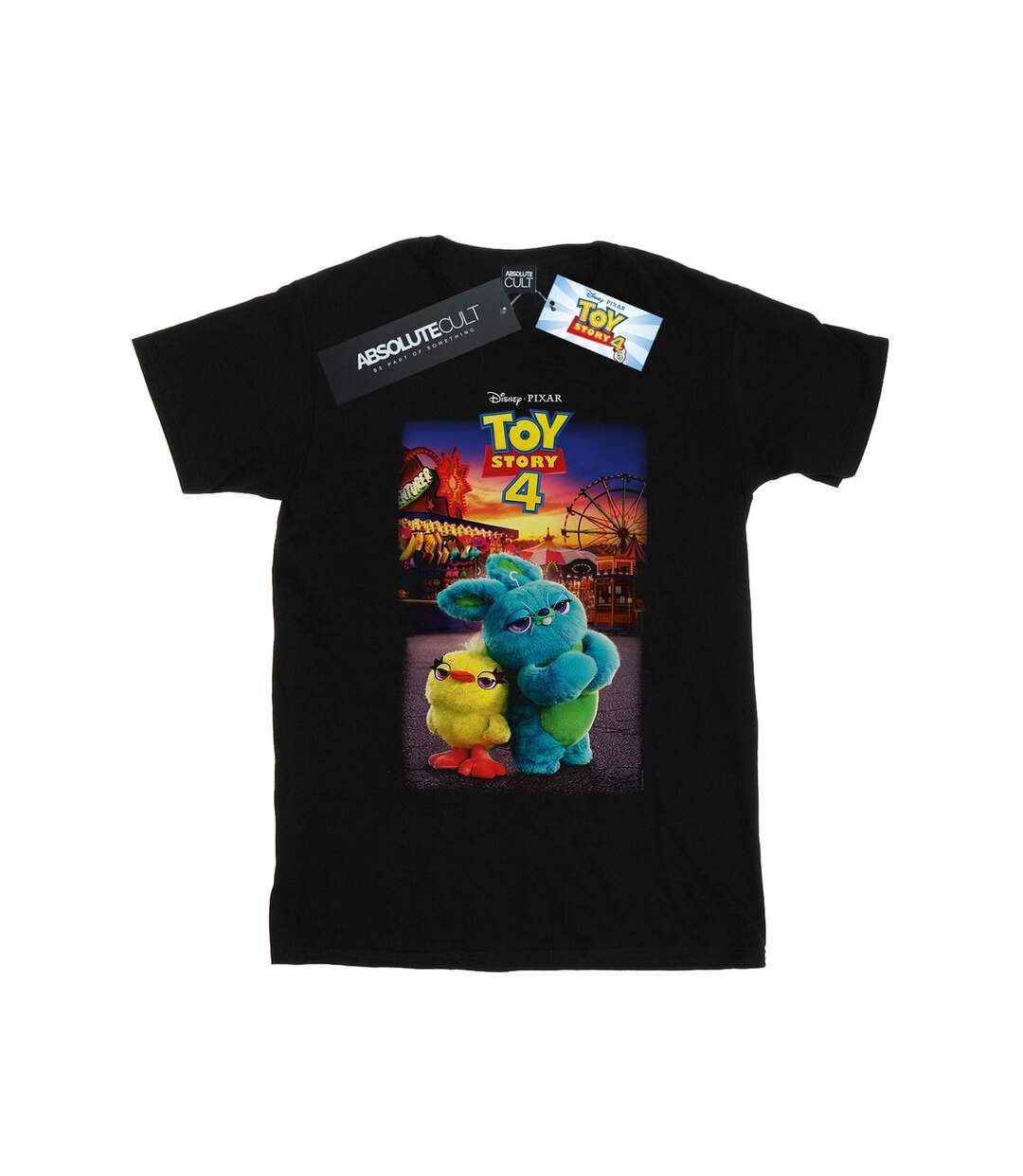Disney Womens/Ladies Toy Story 4 Ducky And Bunny Poster Cotton Boyfriend T-Shirt (Noir) - UTBI47055-1