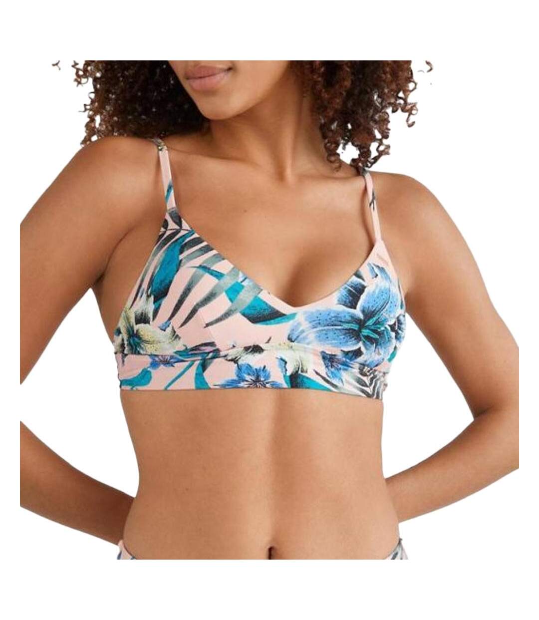 Haut de maillot de bain rose/bleu femme o'neill wave-1