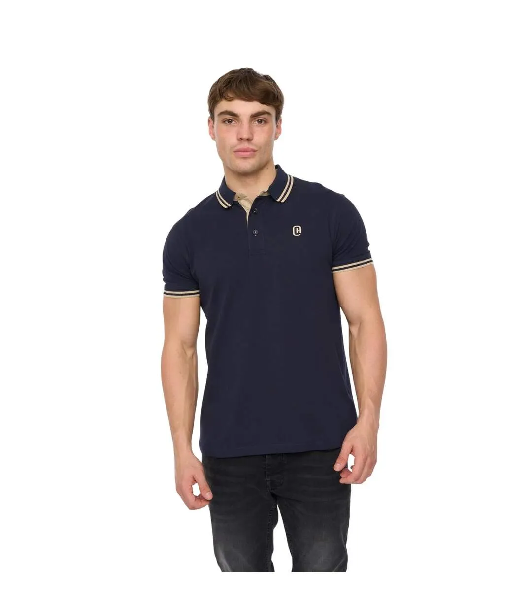 Polo Mackerby Homme Bleu Marine Crosshatch-2