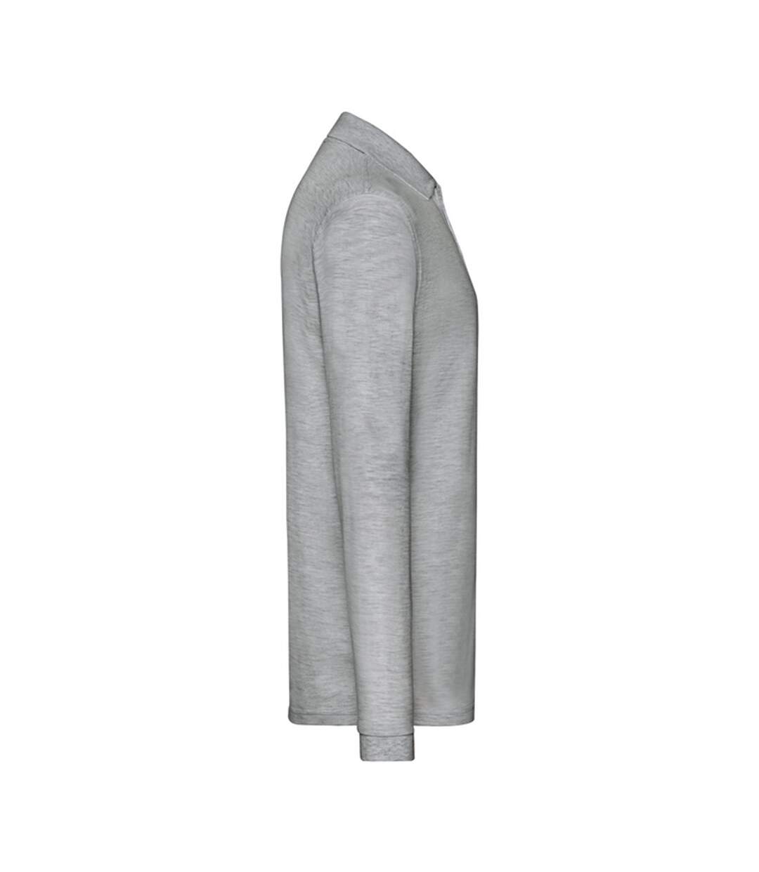 Polo Premium Homme Gris Clair Chiné Fruit Of The Loom-3