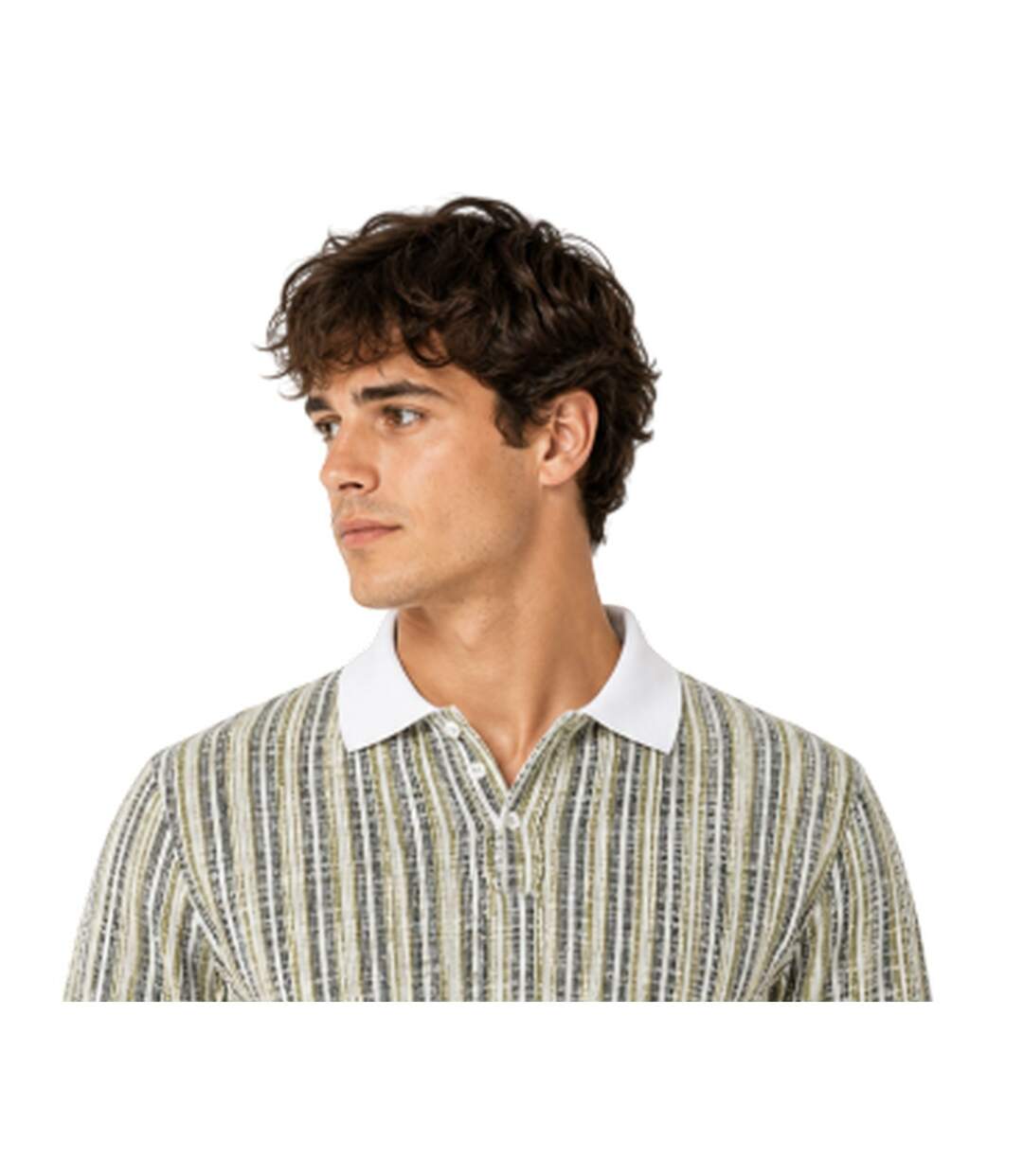 Polo Hiver Motif/style À Rayures Homme Blanc Cassé Jack And Jones-4