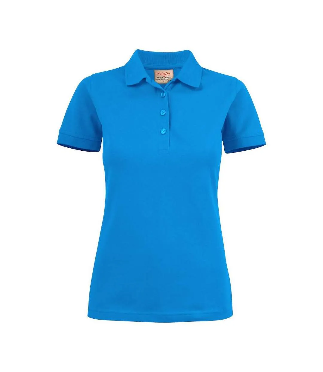 Womens/ladies Stretch Polo Shirt Ocean Blue Printer-1