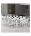 Salon de jardin en aluminium et verre White star Table + 8 fauteuils + 4 chaises