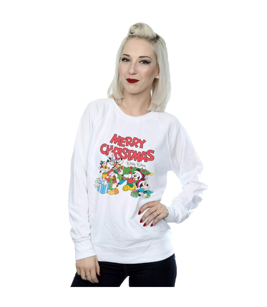 Disney Pantalon de survêtement Mickey And Friends Winter Wishes - Femmes/Ladies (Blanc) - UTBI28079-2