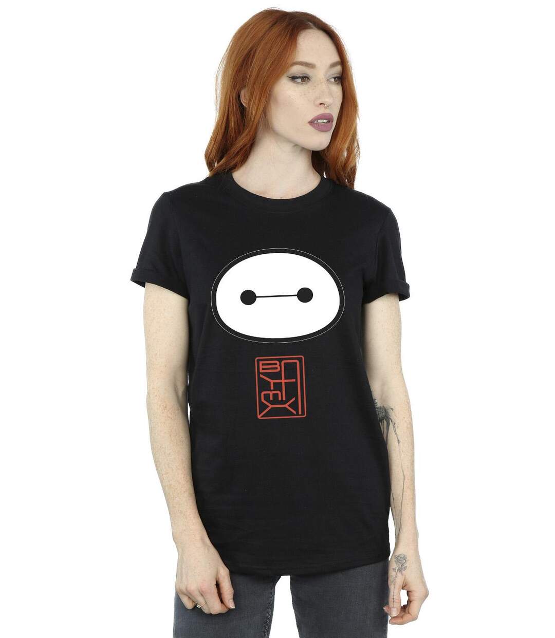 Disney - T-shirt BIG HERO BAYMAX ICON - Femme (Noir) - UTBI15584-2