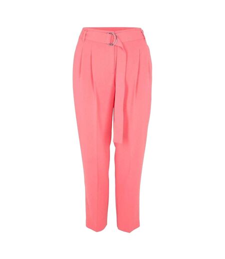 Womens/ladies Tapiah Plain Straight Trousers Bright Pink Boss