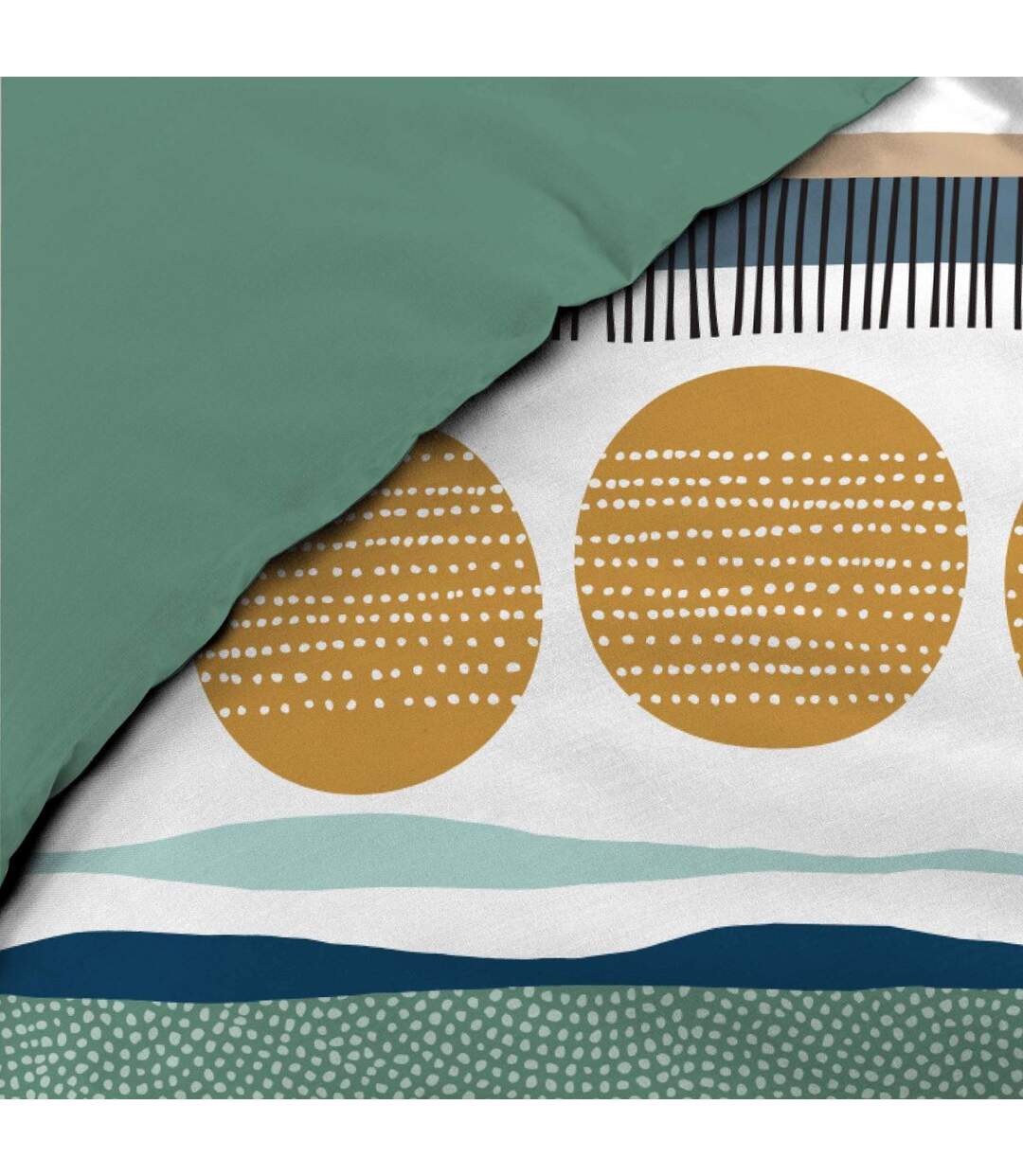 Parure de Lit 3 Pièces Asiana 200x200cm Vert-5