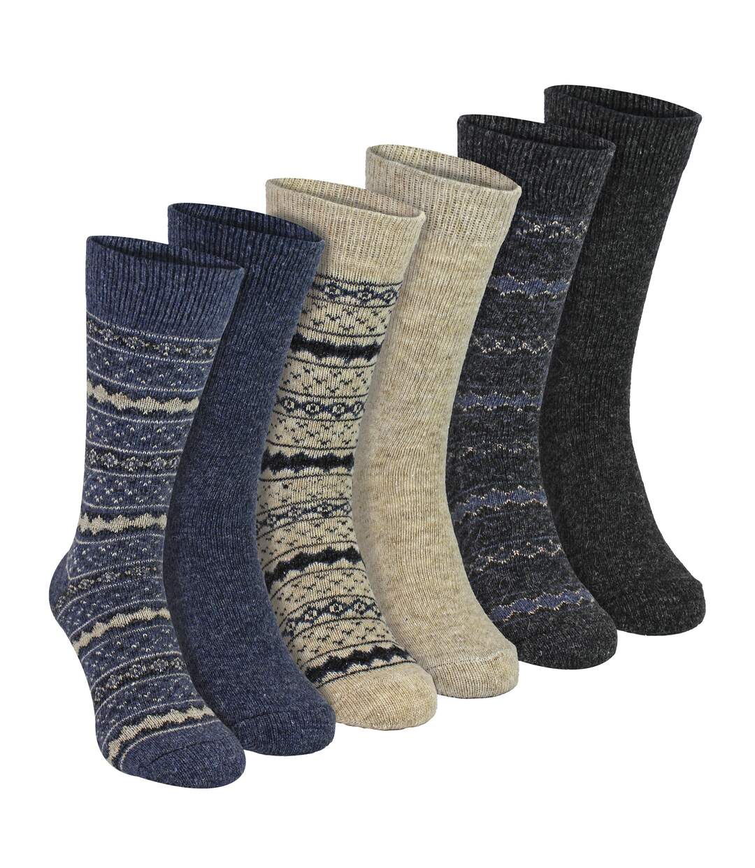 6 Pairs Mens Thick Alpaca Durable Boot Socks-1