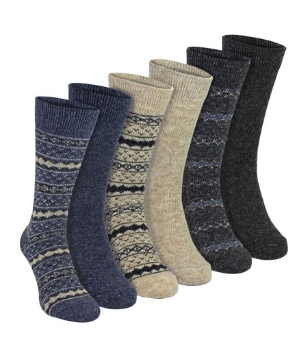 6 Pairs Mens Thick Alpaca Durable Boot Socks