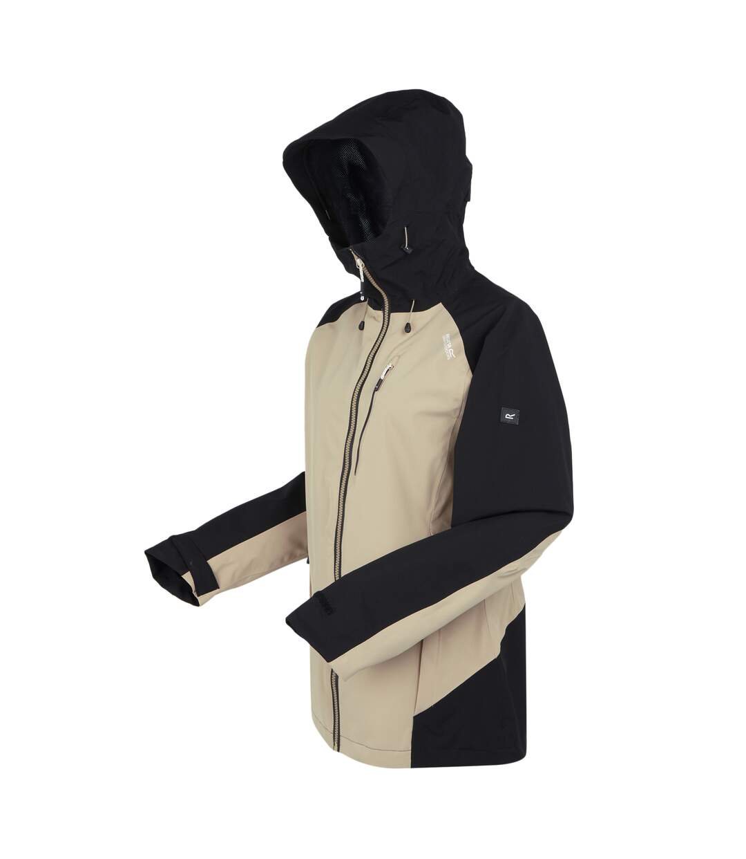 Womens/ladies Birchdale Shell Waterproof Jacket Warm Taupe Black Regatta-3