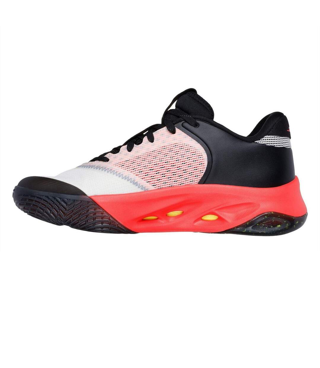 Mens Stability Mesh High Top Trainers White Orange Skechers-2