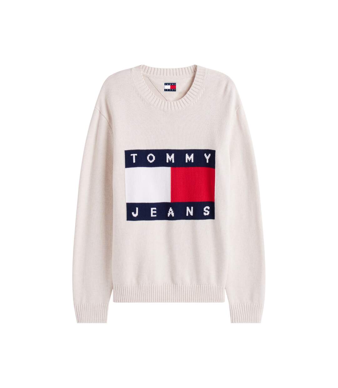 Pull Motif/style Logo Et Drapeau Homme Blanc Cassé Chiné Tommy Jeans-2