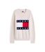 Pull Motif/style Logo Et Drapeau Homme Blanc Cassé Chiné Tommy Jeans-2