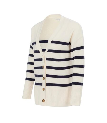 Womens/ladies Lightweight Casual Cardigan White Black Miso