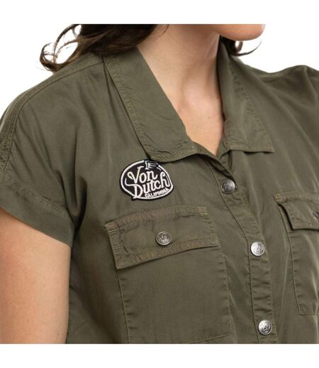 Combi-short fluide en tencel avec broderie  & print dos Aviateur Vondutch