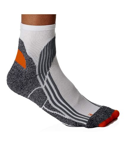 Kariban Proact Mens Technical Breathable Sports Socks (White/ Grey/ Orange) - UTRW4235