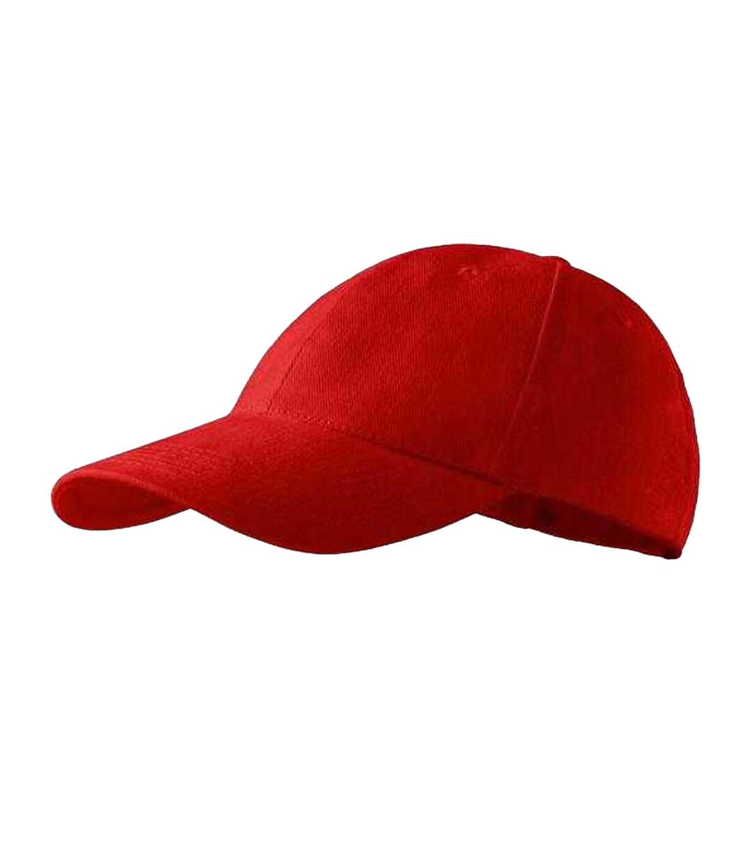 Childrens/kids 6 Panel Baseball Cap Red Malfini-1