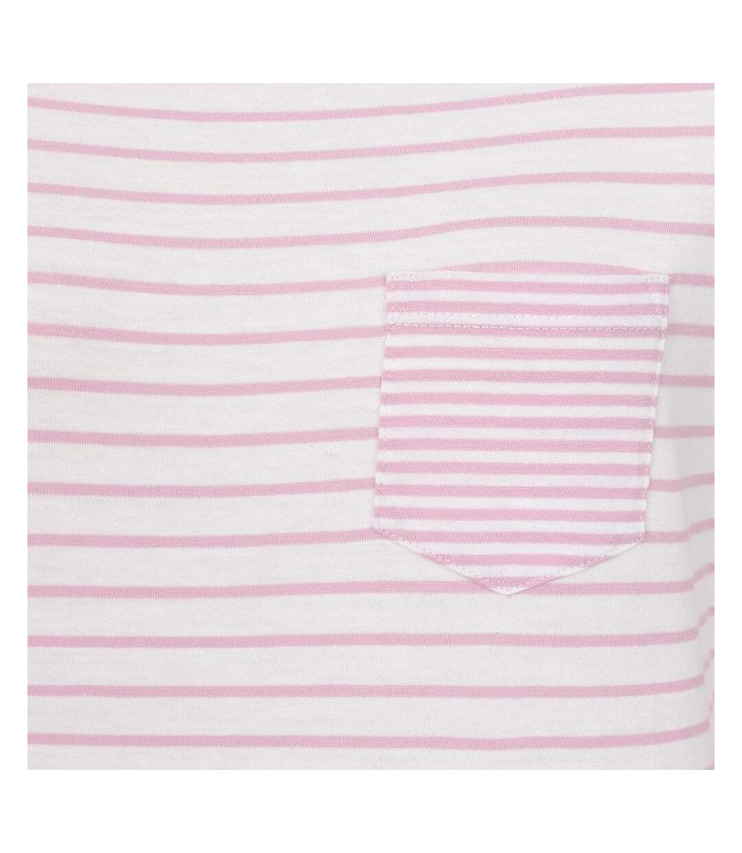 T-shirt Motif/style Rayé Femme Rose Lazy Jacks-2