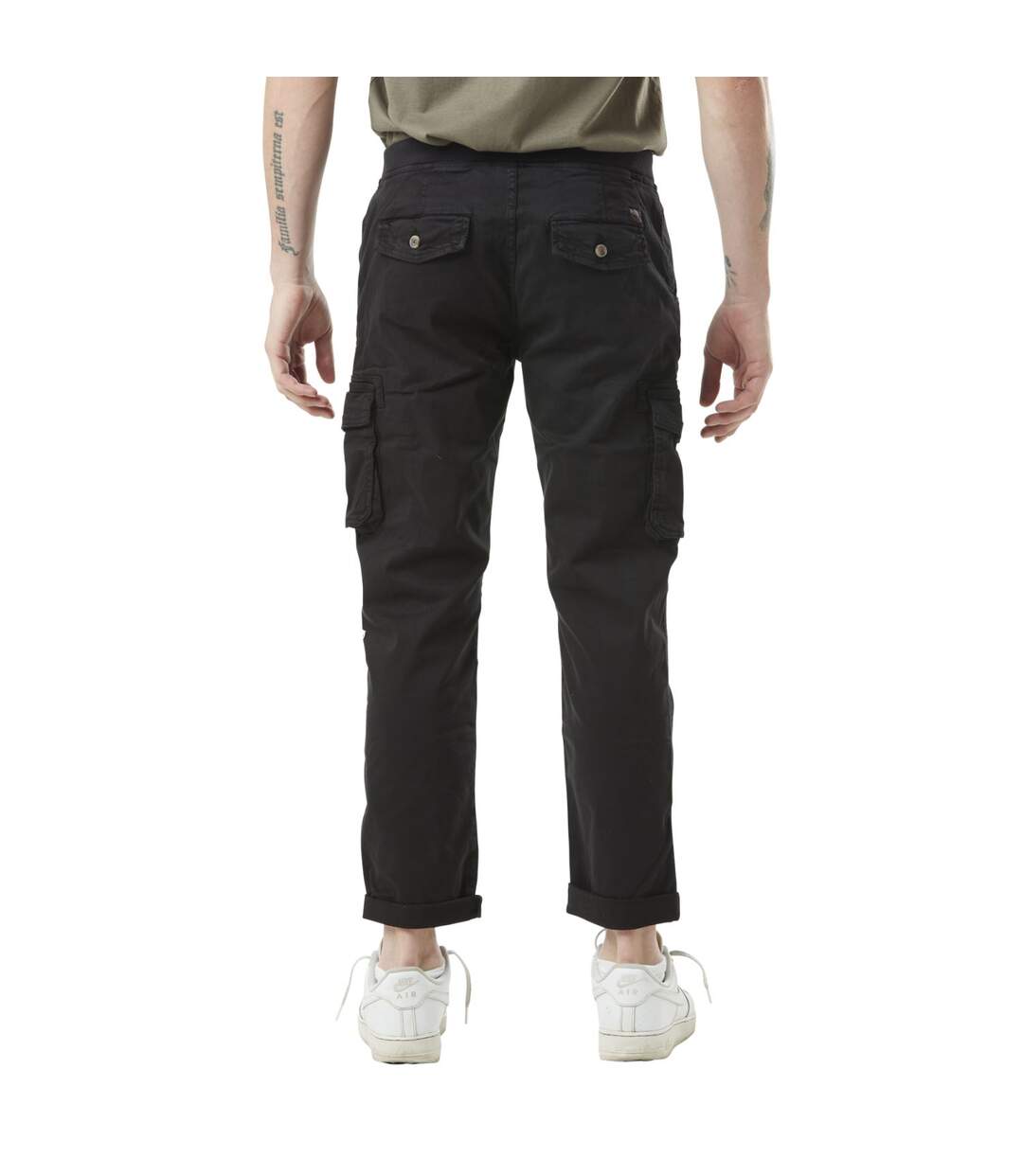 Pantalon cargo homme poches laterales avec écusson brodé en coton Ico Vondutch-3