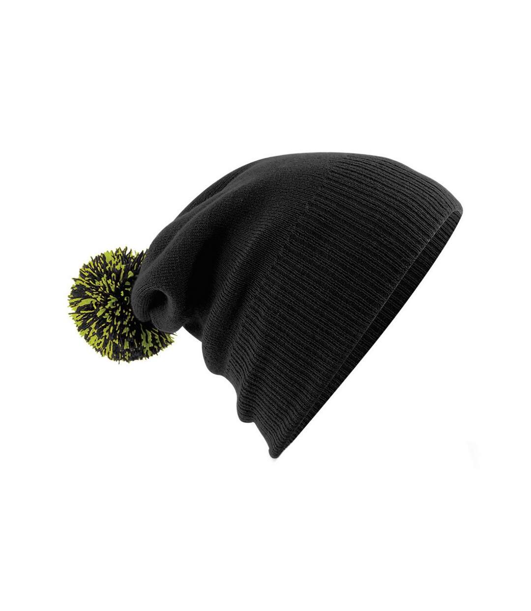 Bonnet snowstar unisexe noir/vert clair Beechfield-2