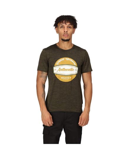 Regatta Mens Original Moisture Wicking T-Shirt (Dark Khaki Marl)