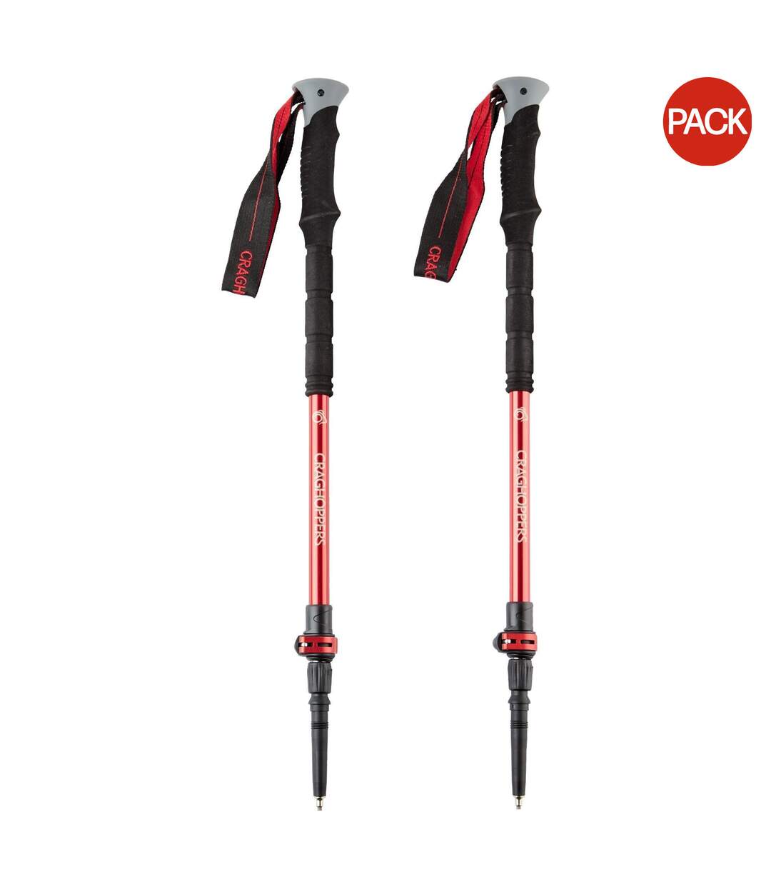 Bâtons de randonnée venture 62-135 cm rouge / noir / gris Craghoppers-1