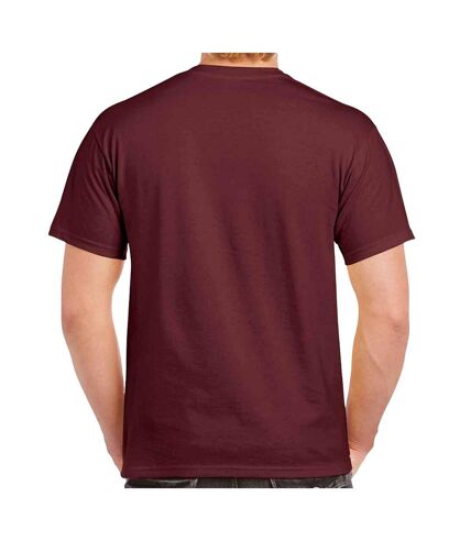 Mens heavy cotton t-shirt maroon Gildan