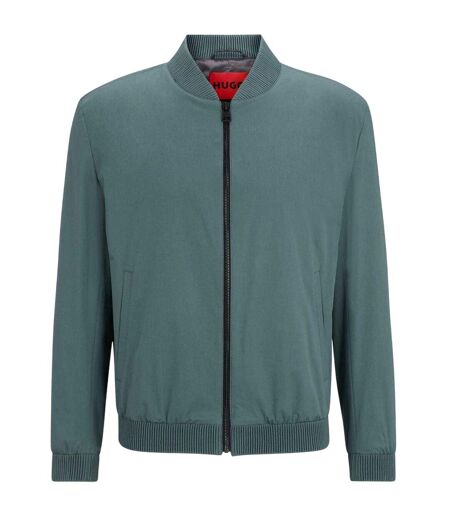 Mens Ribbed Cuff Bomber Jacket Dark Green Hugo