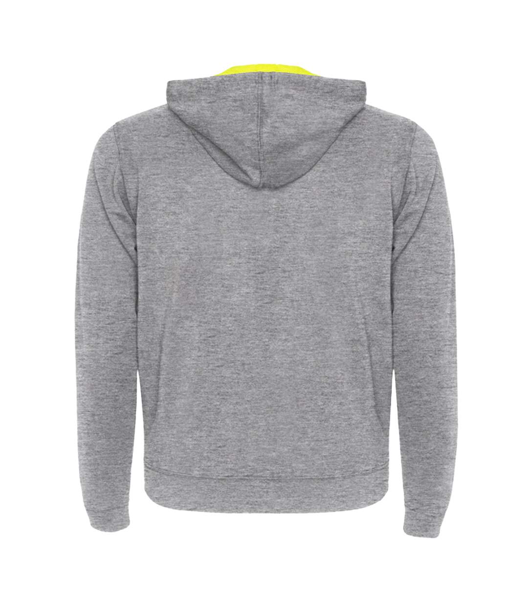 Veste De Survêtement Fuji Adulte Gris Chiné Jaune Fluo Roly-2