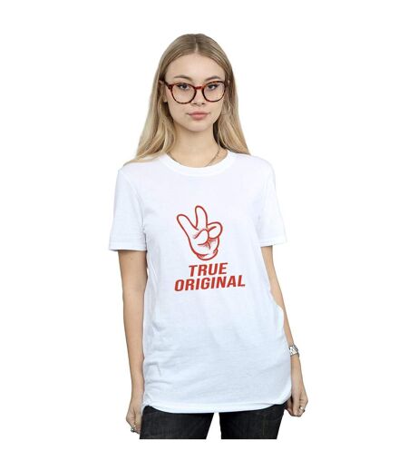 Disney T-shirt boyfriend en coton Mickey Mouse True Original Womens/Ladies (Blanc) - UTBI48632