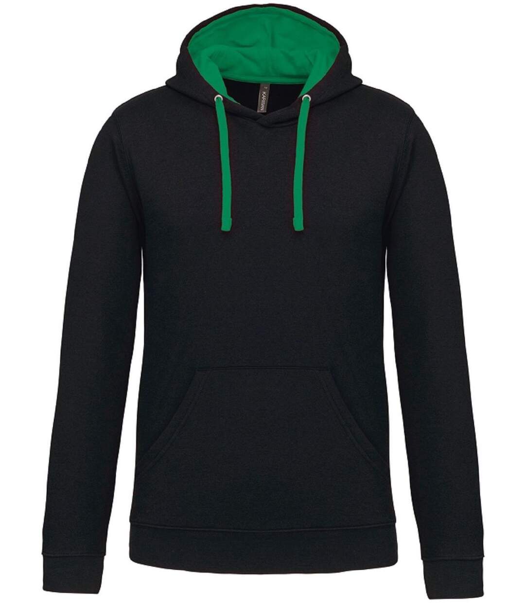 Sweat à capuche contrastée - Homme - K446 - noir et vert kelly